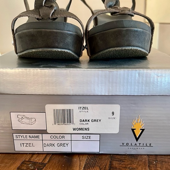 Volatile Dark Grey Sandals - Picture 6 of 6